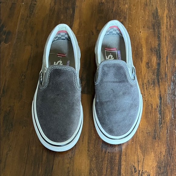 Vans Skate Pop Cush Gray and White Slip-On Sneakers Size: 4.5 Boys #VN0A5FCA1N6 - Picture 4 of 13